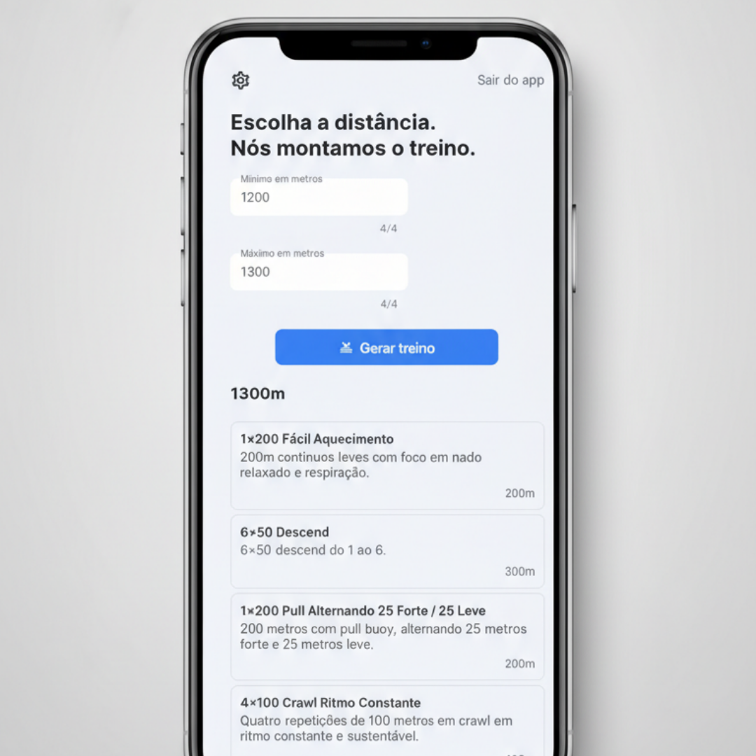 SwimBuilder app interface